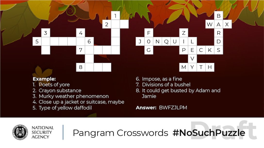 No Such Puzzle Pangram Crosswords Example Graphic