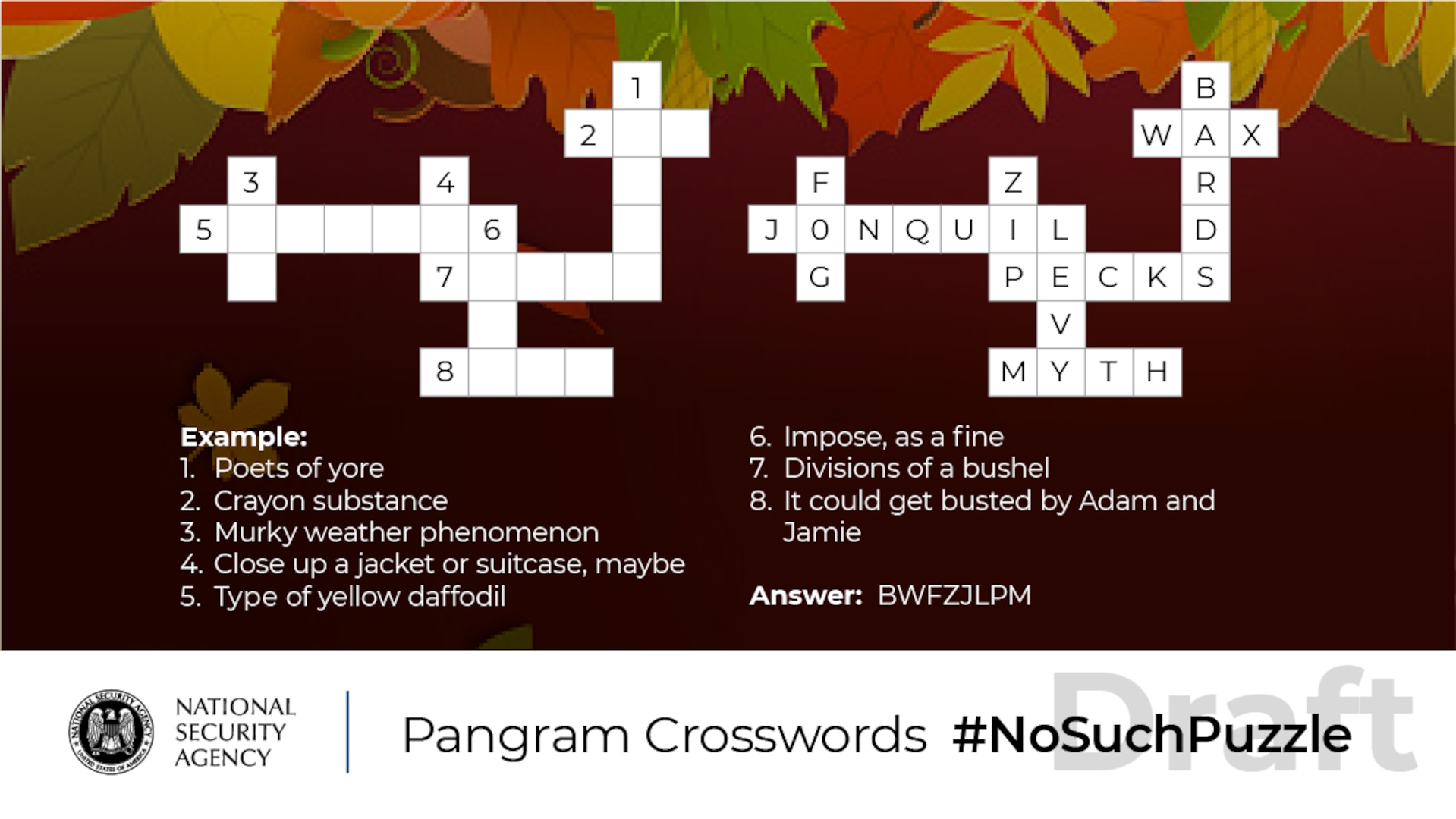 No Such Puzzle Pangram Crosswords Example Graphic