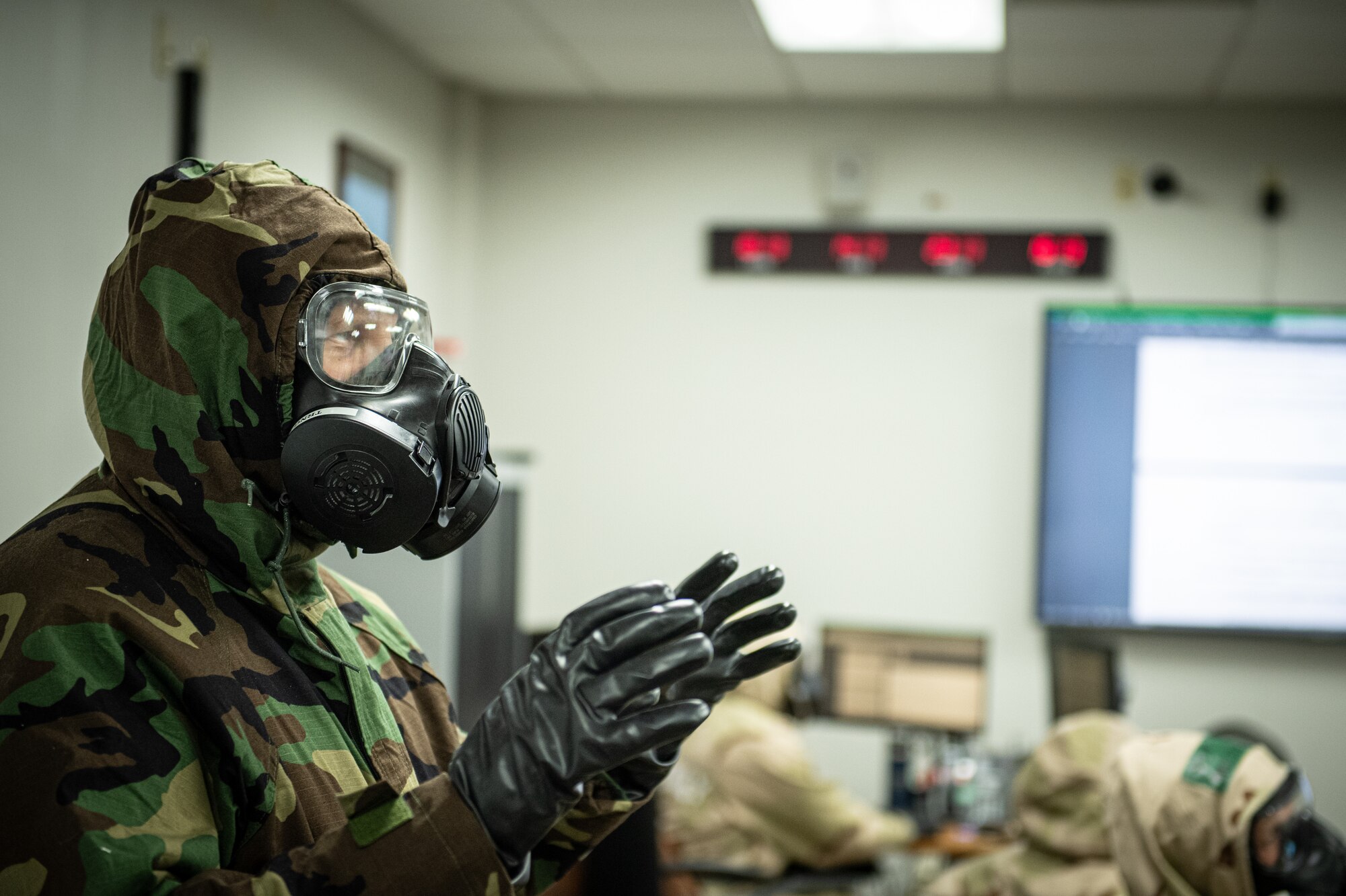 A 193rd Special Operations Wing Airman briefs continuity of operations plans at Middletown, Pennsylvania, Nov. 3, 2024.