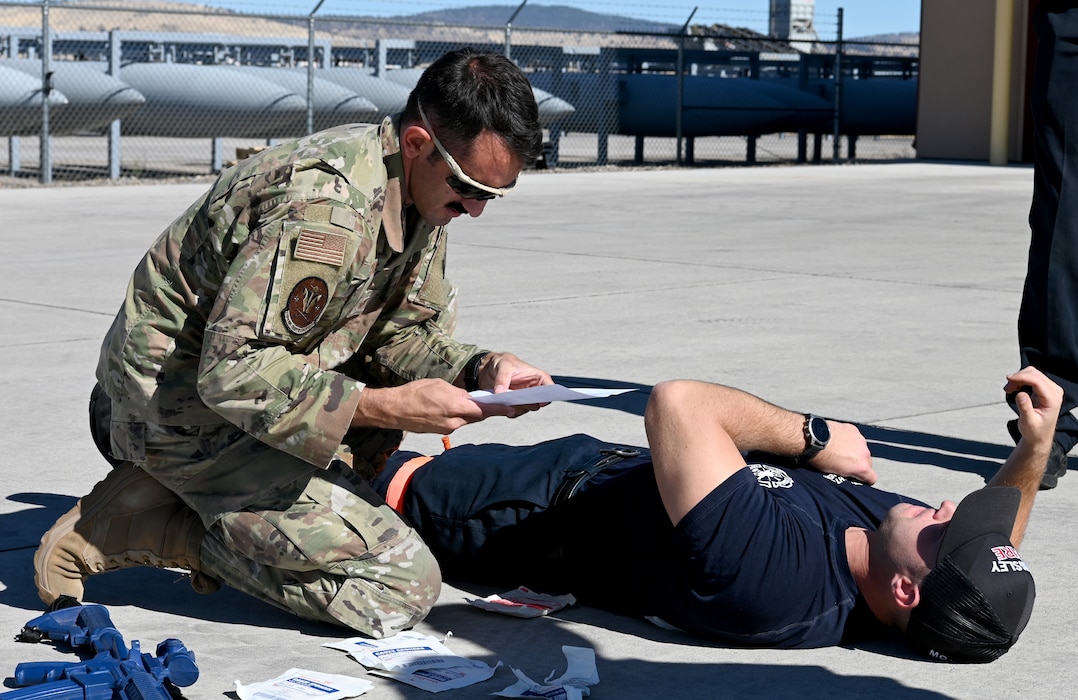 Airman acting as a medic