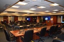 Army Veteran Tonya Oxendine shares her experience with Post Traumatic Stress Disorder with the Strategic Systems Programs workforce at the Washington Navy Yard on Oct. 31, 2024. Oxendine was the guest speaker for the command’s National Disability Employment Awareness Month event and is a representative of the Wounded Warriors Project.