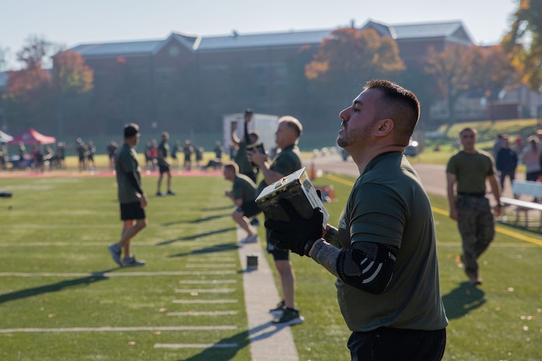 Marines and FBI students conduct physical training.