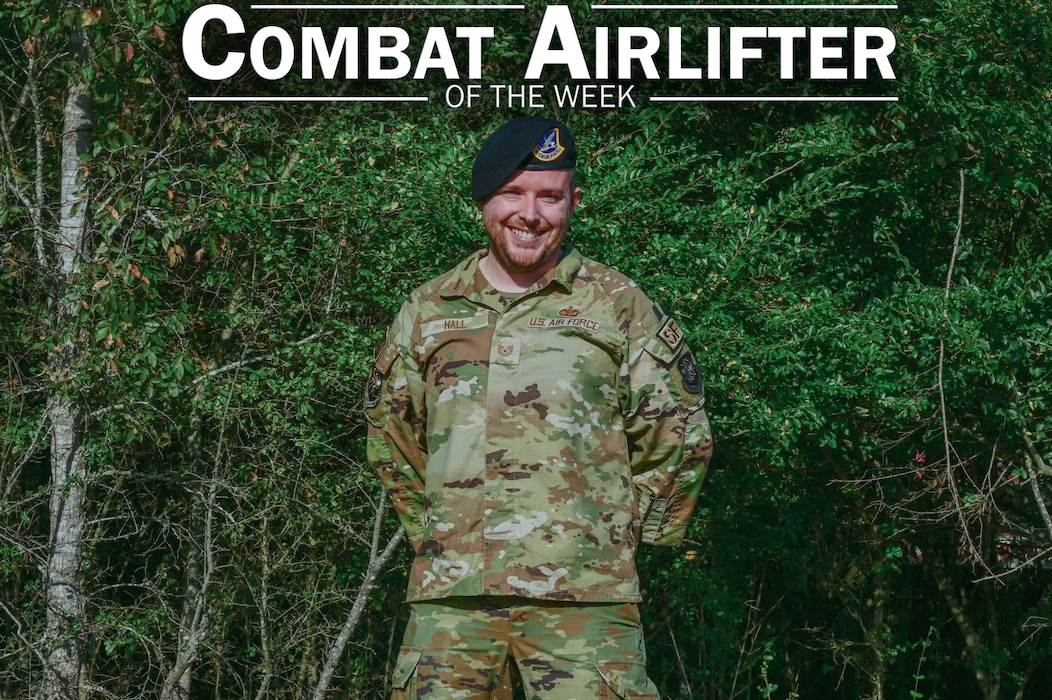 Tech. Sgt. Kegan Hall, 19th Security Forces Squadron noncommissioned officer in charge of training and readiness, is selected as Combat Airlifter of the Week Nov. 4, 2024.