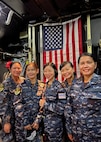 Royal Thai Air Force nurses pose for a photo at Joint Base San Antonio-Lackland, Texas, during their exchange visit with the 59th Medical Wing.