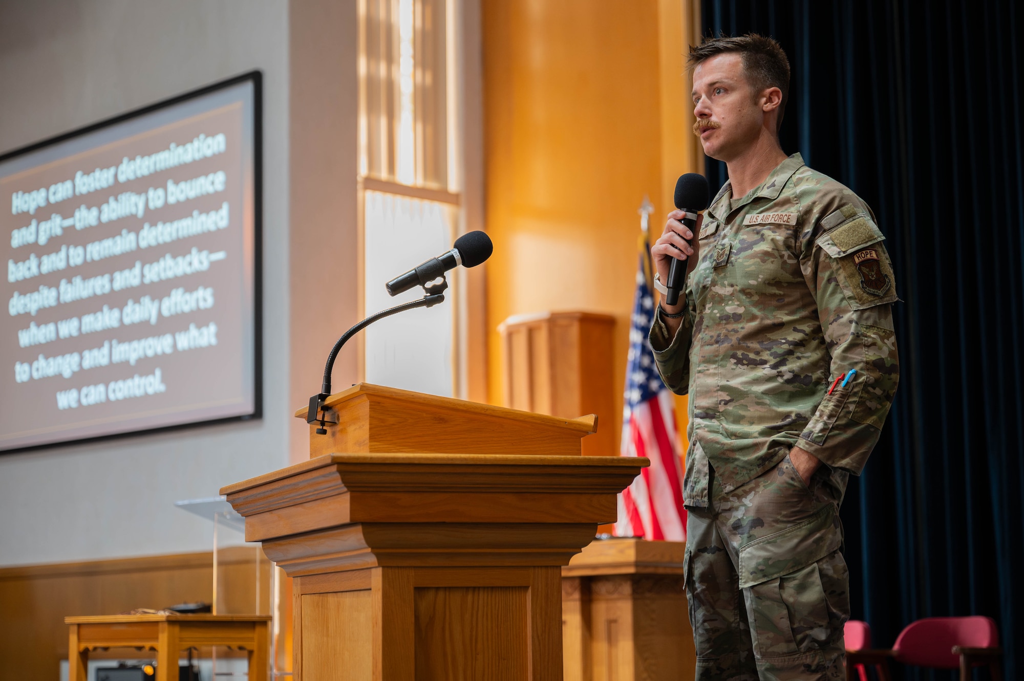 Tech. Sgt. Cameron Elvin speaks about the HOPE initiative.
