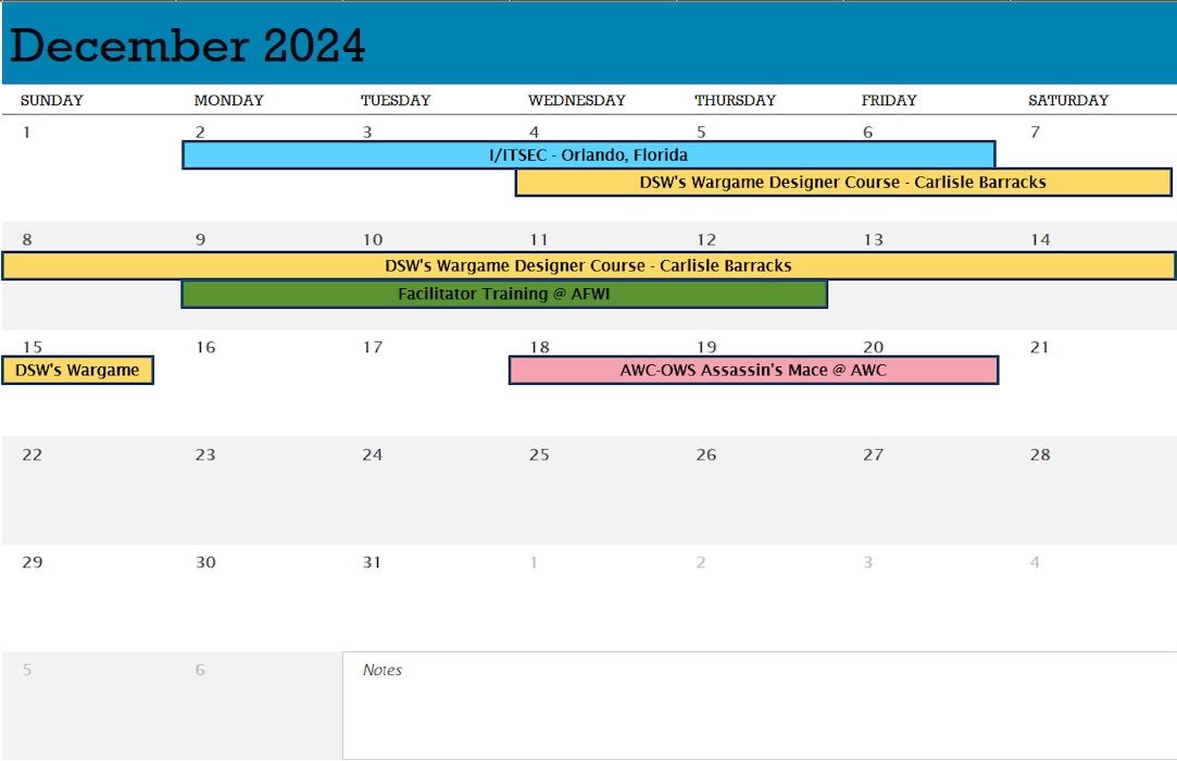 AFWI December 2024 Calendar