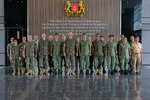 U.S. Marines with U.S. Marine Corps Forces, Pacific and soldiers with the Singapore Army pose for a group photo during the MARFORPAC - Singapore Army Staff Talks at the Ministry of Defense, Singapore, Oct. 8, 2024.