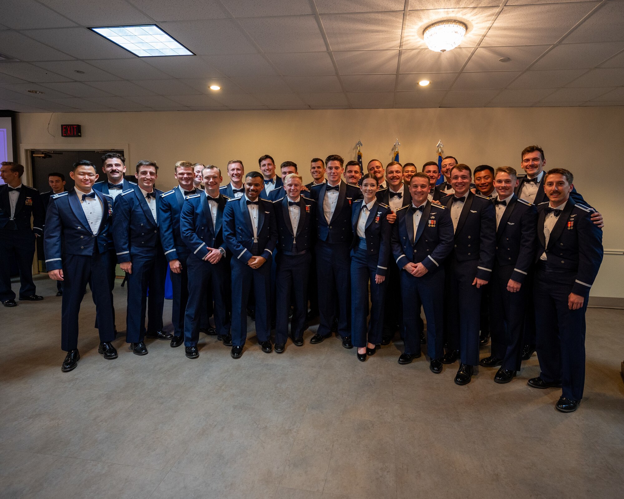 U.S. Air Force Student Pilots pose for a group after graduation at Laughlin Air Force Base, Texas, Nov. 1, 2024. (U.S. Air Force photo by Staff Sgt. Nicholas Larsen)