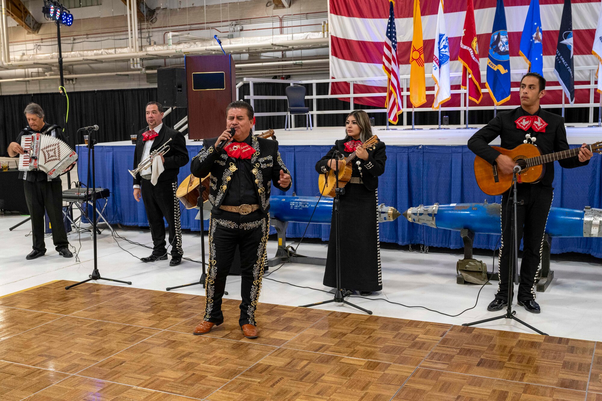 Mariachi de Jalisco performs during the 2024 Holloman Air Force Ball at Holloman Air Force Base, New Mexico, Nov. 2, 2024.