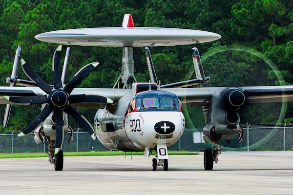 VAW-123 transfers two of their four E-2C Hawkeye aircraft to the Davis-Monthan Air Force Base.