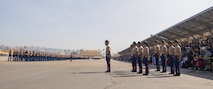 New U.S. Marines with India Company, 3rd Recruit Training Battalion, march in formation prior to a graduation ceremony at Marine Corps Recruit Depot San Diego, California, Oct. 25, 2024. This ceremony marked the end of a 13-week transformation that included training in drill, marksmanship, basic combat skills, and Marine Corps customs and traditions. (U.S. Marine Corps photo by Lance Cpl. Janell B. Alvarez)