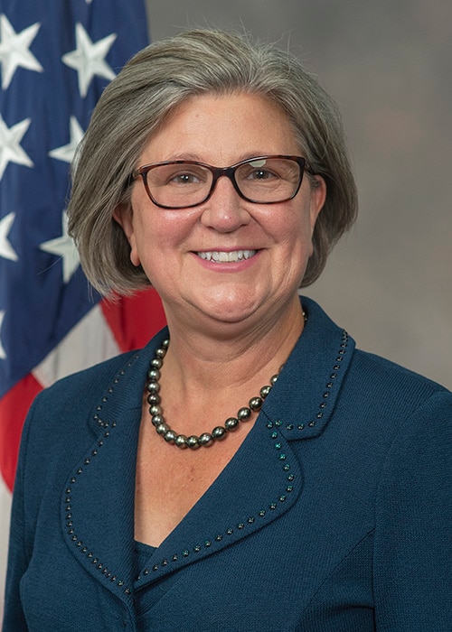 Stacie Williams official biography portrait. (U.S. Space Force photo)