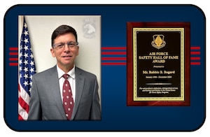 Robbie Bogard, Air Education and Training Command Occupational Safety chief, earned induction into the Department of the Air Force Hall of Fame, becoming the exclusive club’s 96th inductee since it began 47 years ago. After 41 years of service, Bogard will retire from the Air Force in December.