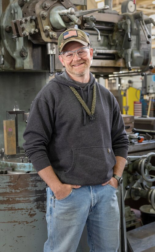 Kevin Ballowe, U.S. Navy 
Inside Machinist Shop 31, Inside Machinist 
“I was mobilized by the Navy Reserves to serve PSNS & IMF during Covid. After my completion of that mission, I returned from Texas to make the Pacific Northwest my home. I'm a third generation craftsman, and it's my honor to serve PSNS & IMF with machine tool services.” (U.S. Navy photo by Wendy Hallmark)