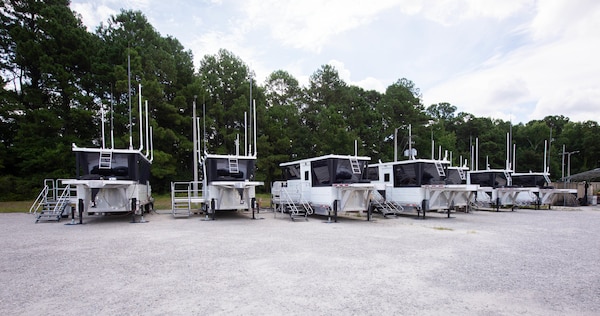 Medium mobile Air Traffic Control (ATC) towers are being developed by members of Naval Information Warfare Center (NIWC) Atlantic’s ATC Special Programs team. The smaller, trailer-sized, mobile towers are designed for rapid deployment during emergencies due to inclement weather, equipment failure or other disruptions. Despite its smaller size compared to traditional towers, these new mobile assets can provide the ATC systems necessary to keep an airfield up and operational.