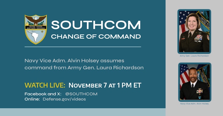 U.S. Southern Command Change of Command graphic.