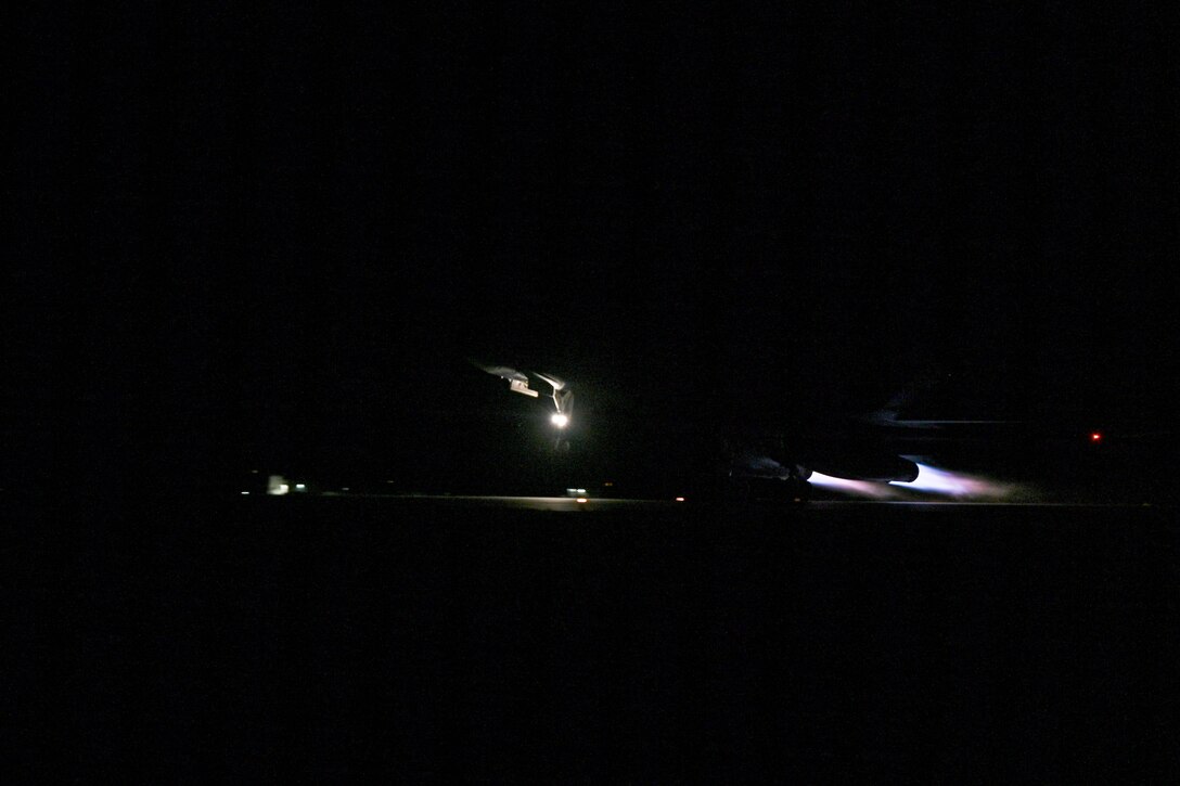 B-1B Lancer takes off from Ellsworth Air Force Base