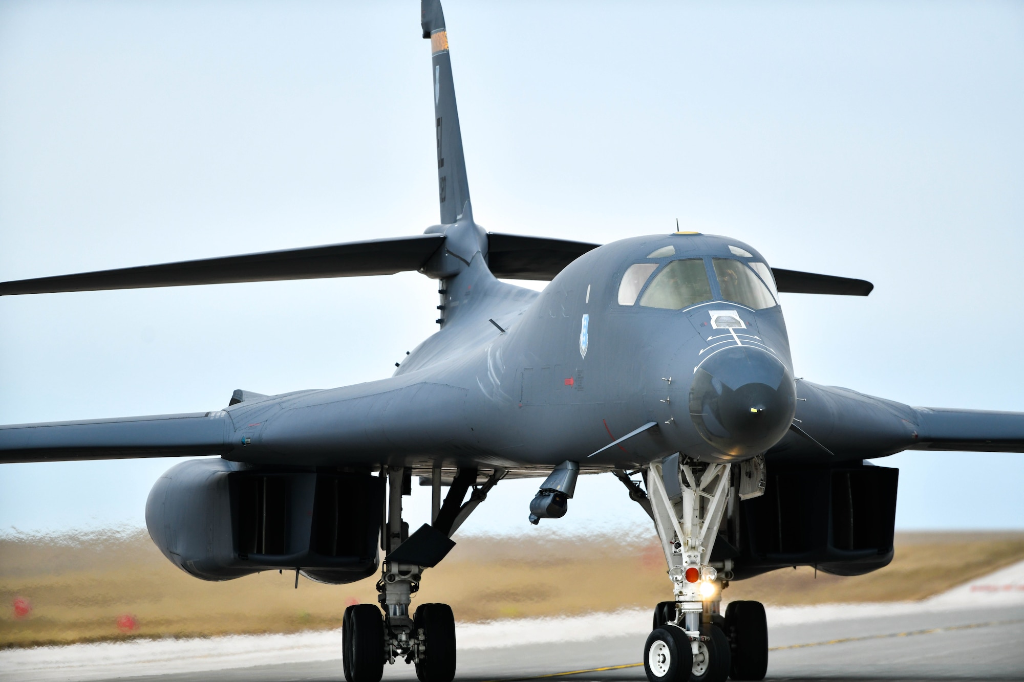 B-1B Lancer taxis off runway