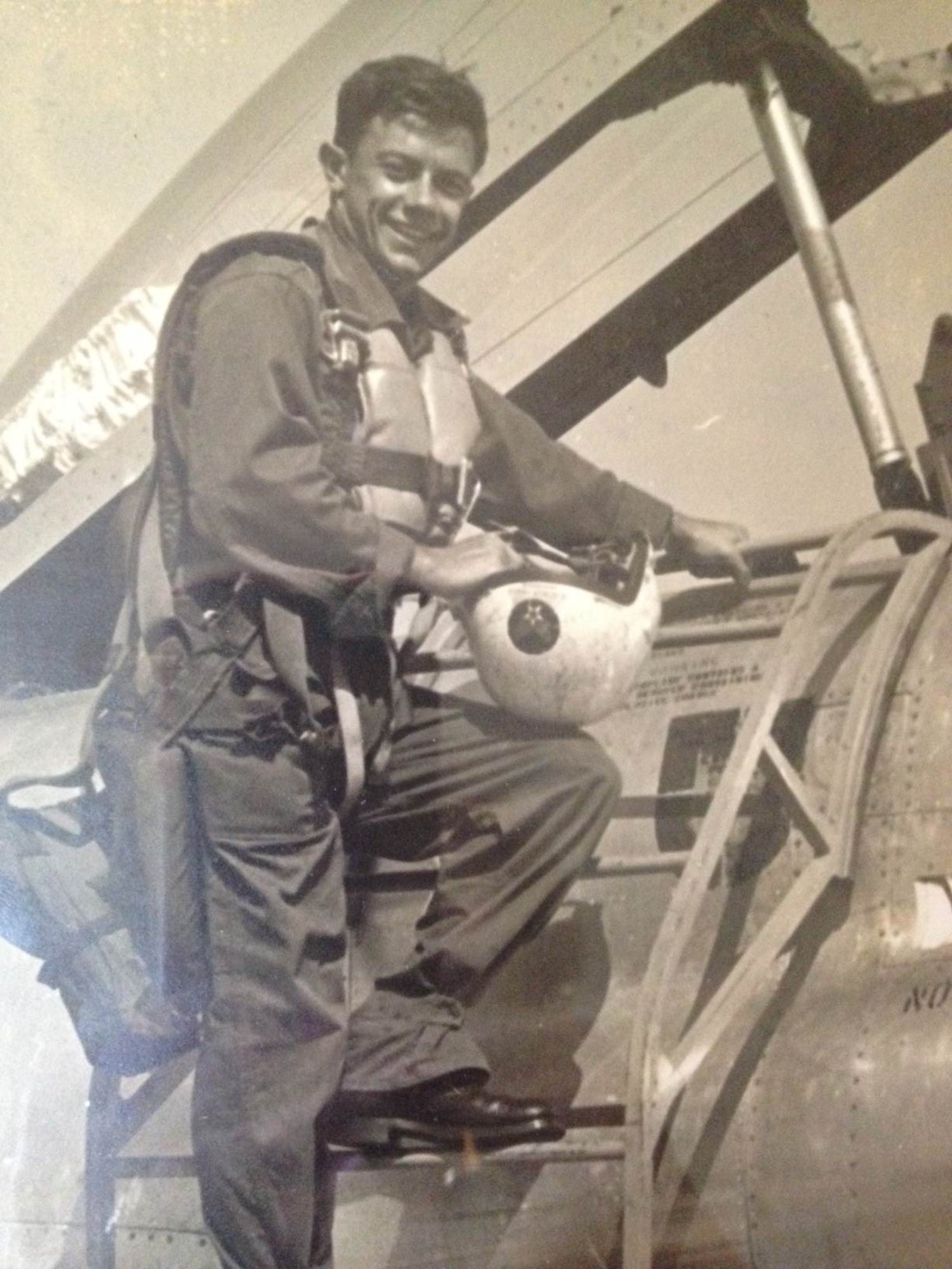 veteran poses for photos