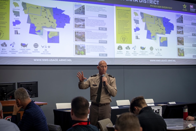 The Omaha District Small Business team hosted a small business industry day to teach local small businesses how to get started with governement contracting. (U.S. Army photo by Makenzie Leonard)