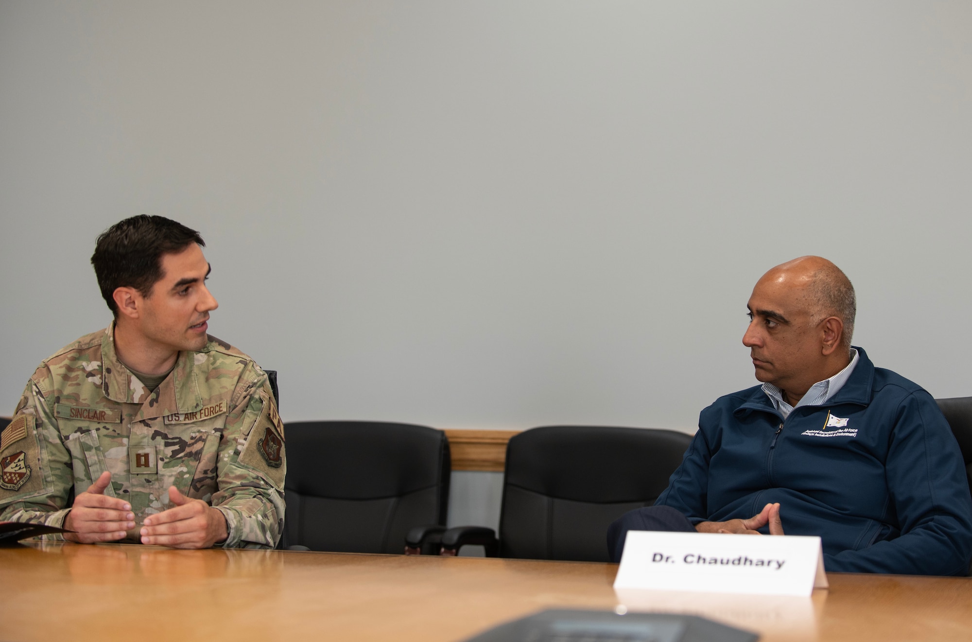 The Honorable Ravi I. Chaudhary, Assistant Secretary of the Air Force for Energy, Installations, and Environment, meets with U.S. Air Force Airmen from the 133rd Airlift Wing and the 934th Airlift Wing in St. Paul, Minn., Oct. 21, 2024.