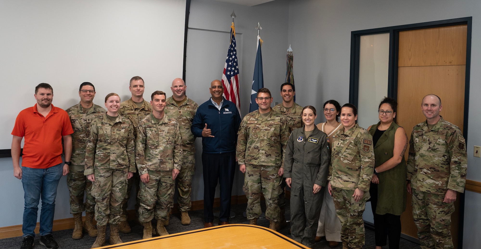 The Honorable Ravi I. Chaudhary, Assistant Secretary of the Air Force for Energy, Installations, and Environment, meets with U.S. Air Force Airmen from the 133rd Airlift Wing in St. Paul, Minn., Oct. 21, 2024.