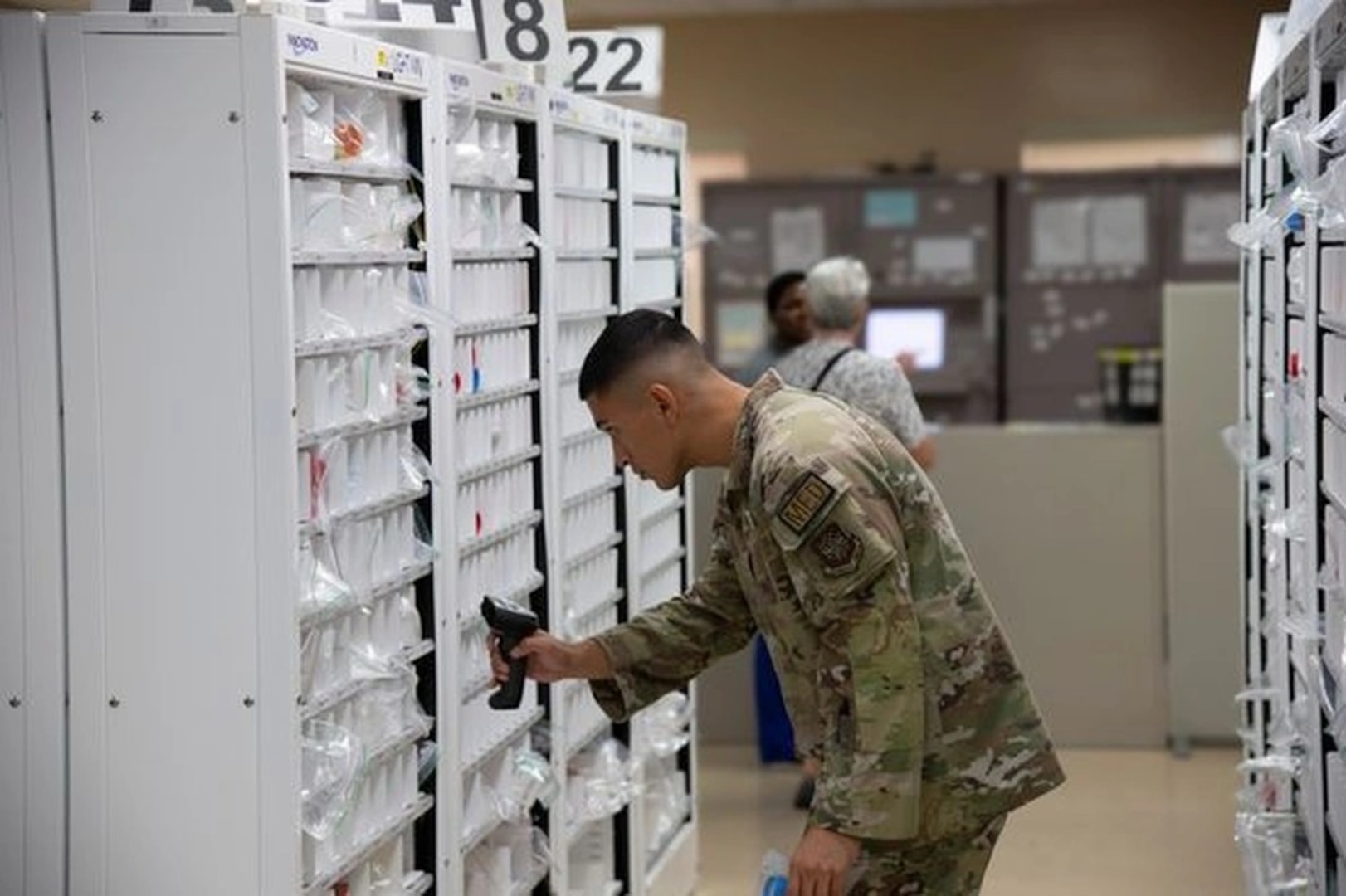 U.S. Air Force Airman 1st Class Kevin Renteria-Maldonado, a bioenvironmental technician, helps store medications at the 6th Medical Group Drive-Thru Pharmacy on MacDill Air Force Base, Fla., Sept. 30, 2024. The pharmacy opened Sept. 26 to process prescriptions and prevent further delays in care after Hurricane Helene spurred base-wide closures. The team processed over 1.5K prescriptions in six hours.