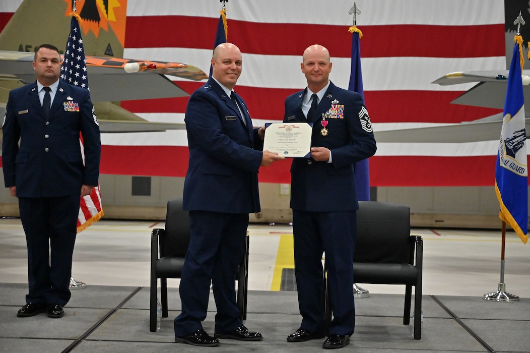 presenting a medal