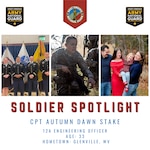 Capt. Autumn Dawn Stake, from Glenville, West Virginia, has dedicated 15 years of service to the West Virginia National Guard. Currently residing in Arthurdale, West Virginia, she holds the role of Senior Instructor for the 197th Regiment Officer Candidate School, where she ensures that officer candidates within Region B are trained, mentored, and ready to commission into their respective states.
