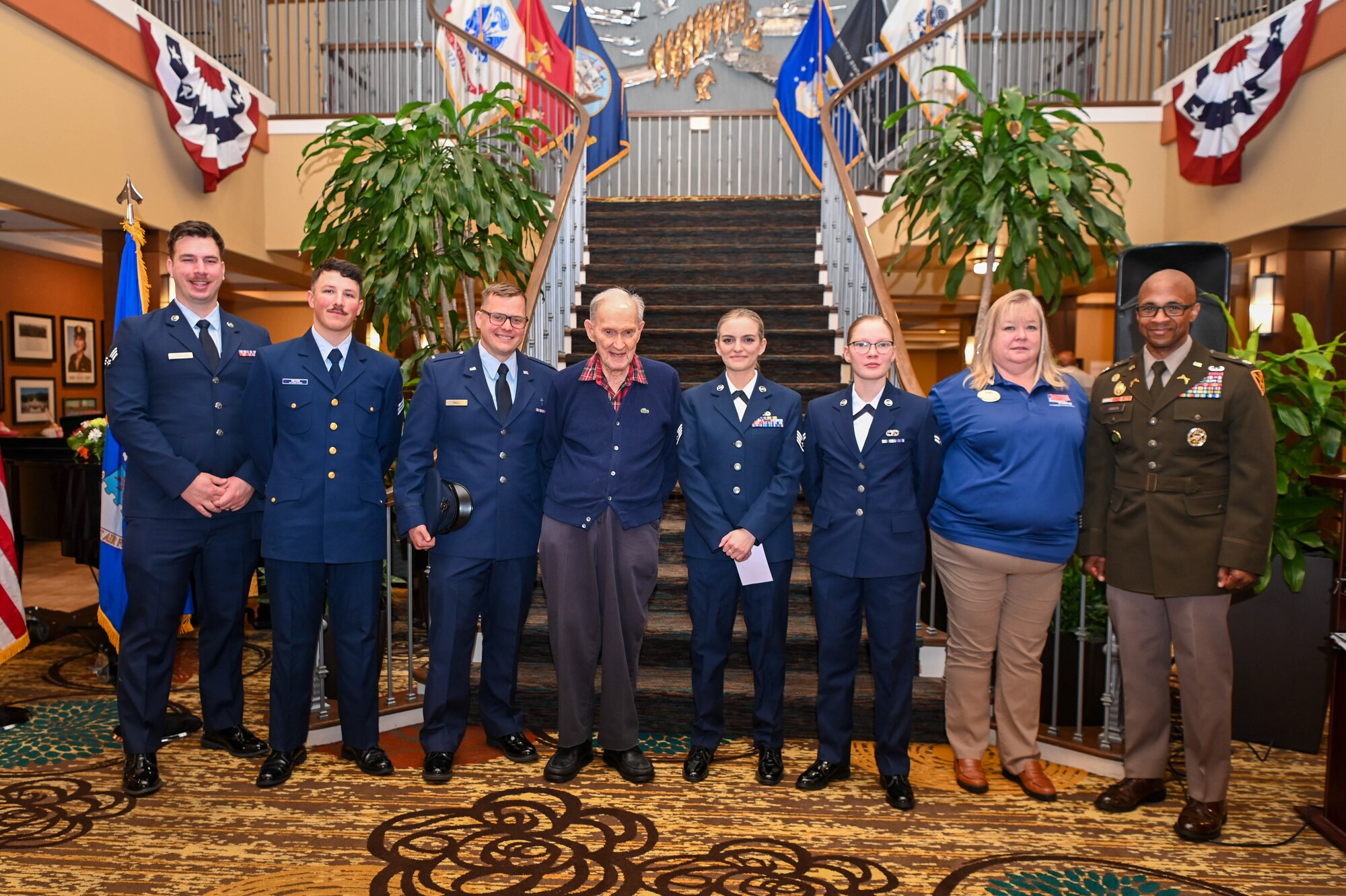 On October 29, 2024, the 62d Airlift Wing welcomed 78 veterans and their families, including those from World War II, the Korean War, Vietnam, Operation Desert Storm, and more recent conflicts, for a day of reflection and recognition. The tour featured participants from organizations such as the Patriot Guard, American Red Cross, Patriot’s Landing, and Paws for Purple Hearts.