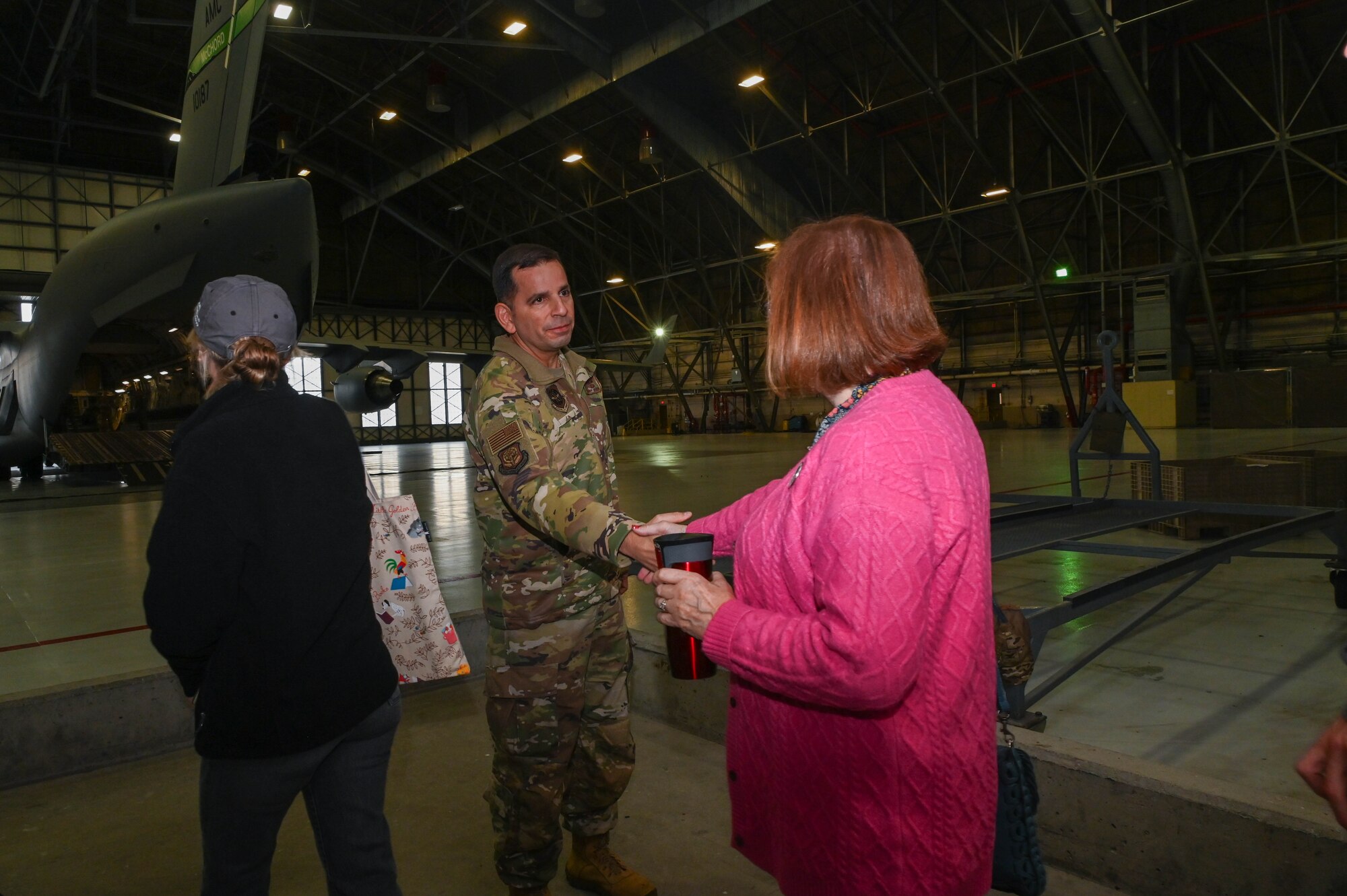 On October 29, 2024, the 62d Airlift Wing welcomed 78 veterans and their families, including those from World War II, the Korean War, Vietnam, Operation Desert Storm, and more recent conflicts, for a day of reflection and recognition. The tour featured participants from organizations such as the Patriot Guard, American Red Cross, Patriot’s Landing, and Paws for Purple Hearts.