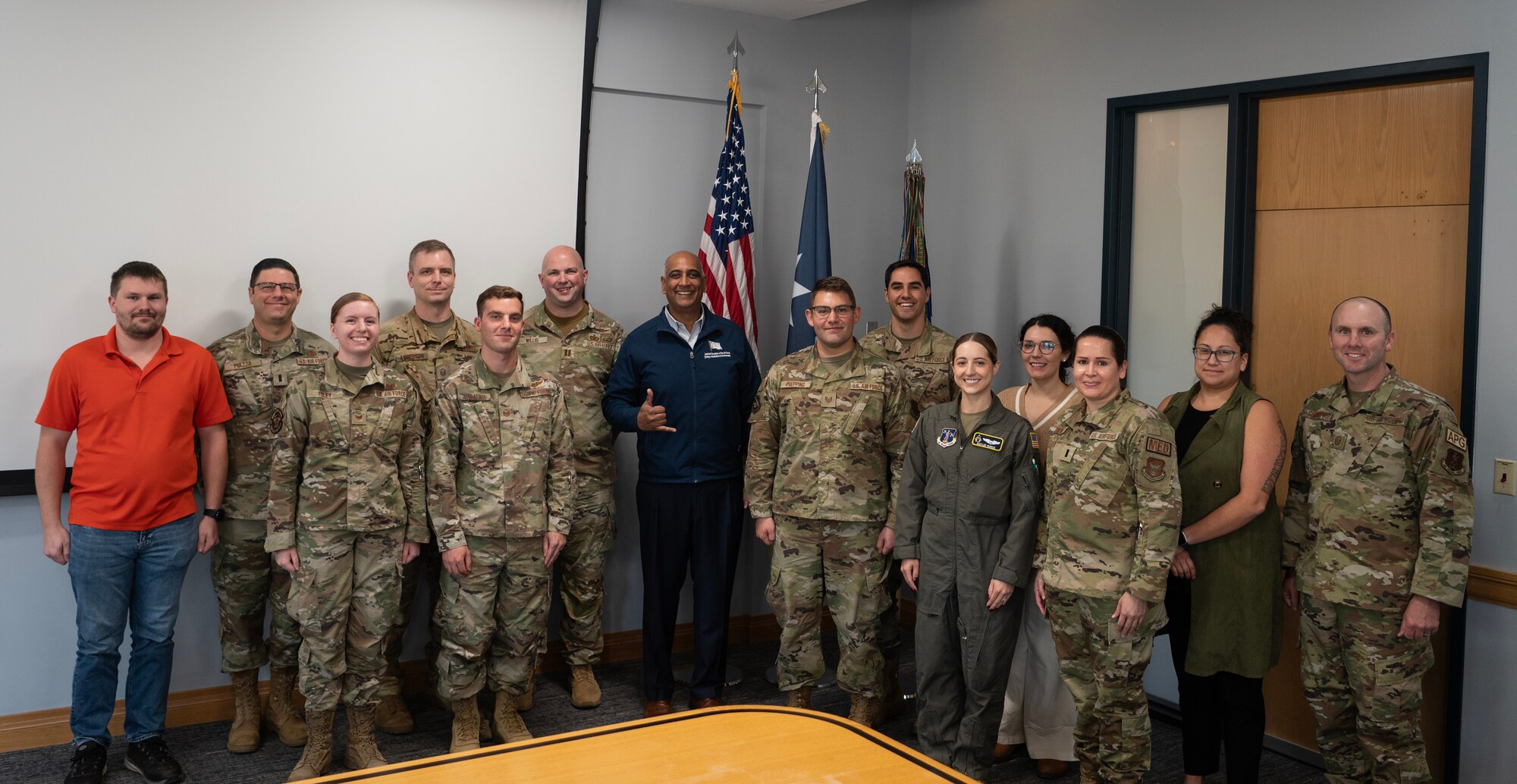 The Honorable Ravi I. Chaudhary, Assistant Secretary of the Air Force for Energy, Installations, and Environment, meets with U.S. Air Force Airmen from the 133rd Airlift Wing in St. Paul, Minn., Oct. 21, 2024.