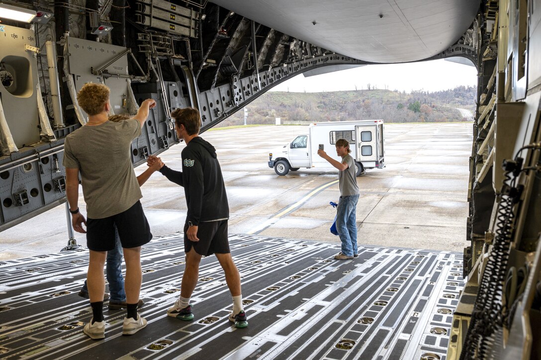 Approximately 500 high school student leaders from 33 different schools and two local Reserve Officer Training Corps detachments attended a total force All-Star Leadership Day event Nov. 6, 2024, at the 171st Air Refueling Wing near Pittsburgh, Pennsylvania. Students had the opportunity to tour a KC-135 Stratotanker, a C-17 Globemaster and a F-16D Fighting Falcon aircraft as well as participate in teamwork exercises, leadership challenges, and interactive career exploration sessions. (U.S. Air National Guard photo by Tech. Sgt. Zoe M. Wockenfuss)