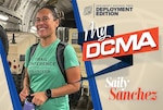 A graphic depiction with image of a woman wearing a green shirt smiling, and the text “My DCMA” and "Saily Sanchez.”