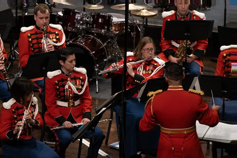 U.S. Marine Corps 1st. Lt. Jose D. Toranzo, Assistant Director of "the President's Own" United States Marine Band, conducts songs from their 2024 National Concert Tour. “The President’s Own” United States Marine Band’s mission is to perform music for the President of the United States and the Commandant of the Marine Corps. Founded in 1798 by an Act of Congress, the Marine Band is America’s oldest continuously active professional musical organization. (U.S. Marine Corps photo by Cpl. Luis A. Ponce Alavez Jr.)