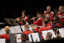 U.S. Marines with "the President's Own" United States Marine Band perform songs at their National Concert Tour on October 22, 2024, in Ogden, Utah. “The President’s Own” United States Marine Band’s mission is to perform music for the President of the United States and the Commandant of the Marine Corps. Founded in 1798 by an Act of Congress, the Marine Band is America’s oldest continuously active professional musical organization. (U.S. Marine Corps photo by Cpl. Luis A. Ponce Alavez Jr.)