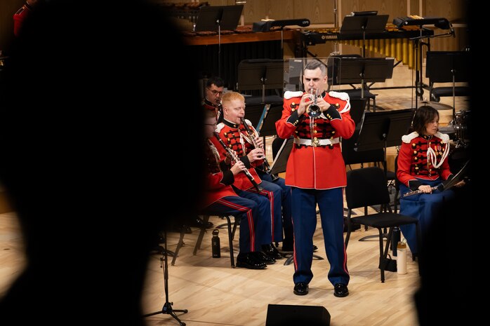U.S. Marines with "the President's Own" United States Marine Corps Band perform songs during their 2024 National Concert Tour on October 22, 2024, in Ogden, Utah. “The President’s Own” United States Marine Band’s mission is to perform music for the President of the United States and the Commandant of the Marine Corps. Founded in 1798 by an Act of Congress, the Marine Band is America’s oldest continuously active professional musical organization. (U.S. Marine Corps photo by Cpl. Luis A. Ponce Alavez Jr.)