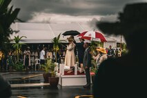 Alcyion Cynthia Kiro, governor-general of New Zealand, addresses the crowd during Niue’s 50th Constitution Day celebration at Hanan Niue International Airport in Alofi, Niue, Oct. 19, 2024.