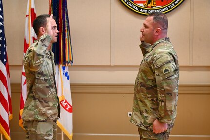 U.S. Army 1LT Mohammed Wardeh receives his direct commission to the rank of first lieutenant during a commissioning ceremony at the D.C. Armory on Nov. 7, 2024. In 2016, Wardeh enlisted in the New York National Guard as an infantryman and transitioned to the D.C. National Guard as an officer candidate in 2021. He was selected through the Army Talent Innovation Program and now serves as a 26B Data Systems Engineer.