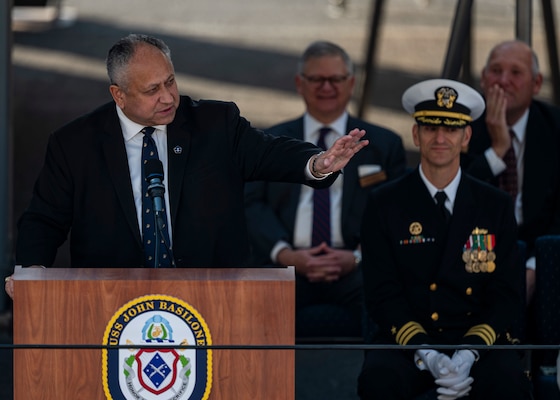 USS John Basilone (DDG 122) is commissioned in New York City.