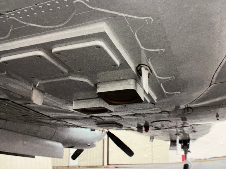 BuckEye combined Electro-Optical and LIDAR collection platform on a fixed-wing aircraft, deployed in support of U.S. ground operations.” (picture provided by AGC Warfighter Support Directorate