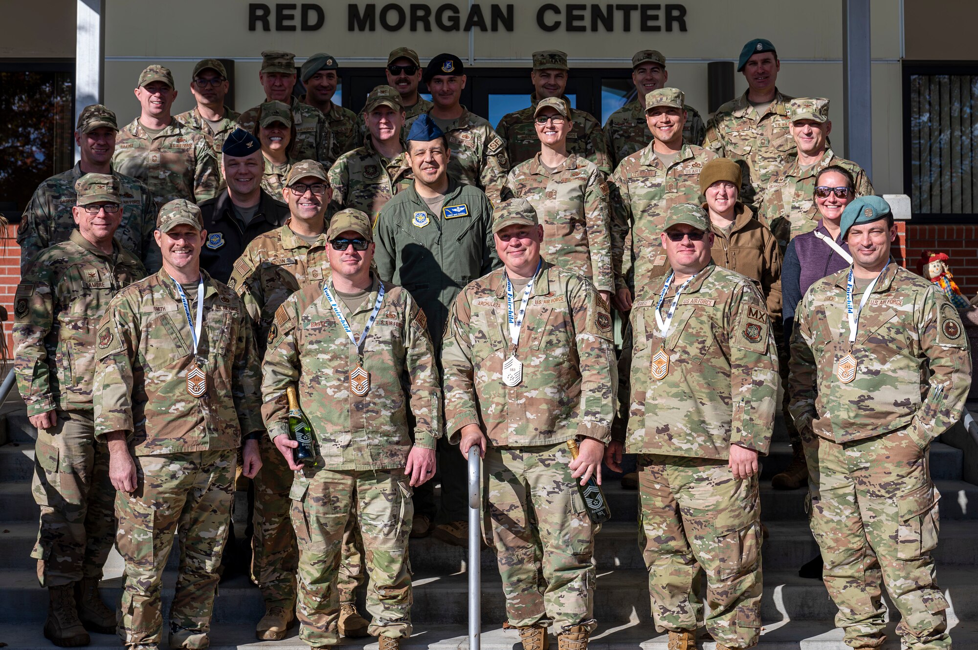 Airmen pose for a photo