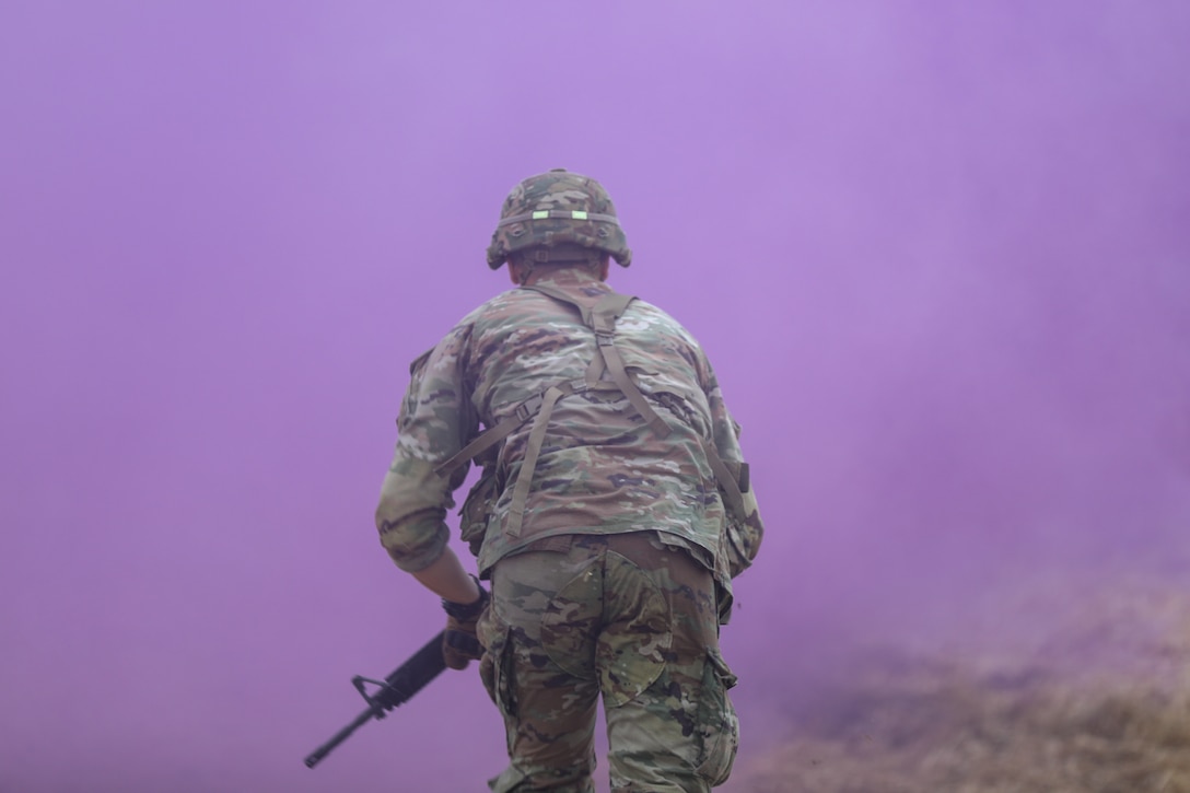 A U.S. Army Soldier, from the Kentucky Army National Guard, completes three to five second rushes toward his objective during the 2025 Kentucky Best Warrior Competition held at Wendell H. Ford Regional Training Center in Greenville, Kentucky, Nov. 6, 2024. This competition showcases the adaptiveness, resilience, and lethality of our forces, affirming the readiness of National Guard citizen-Soldiers to meet the nation’s challenges.