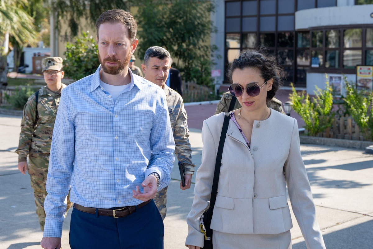 Two people walking