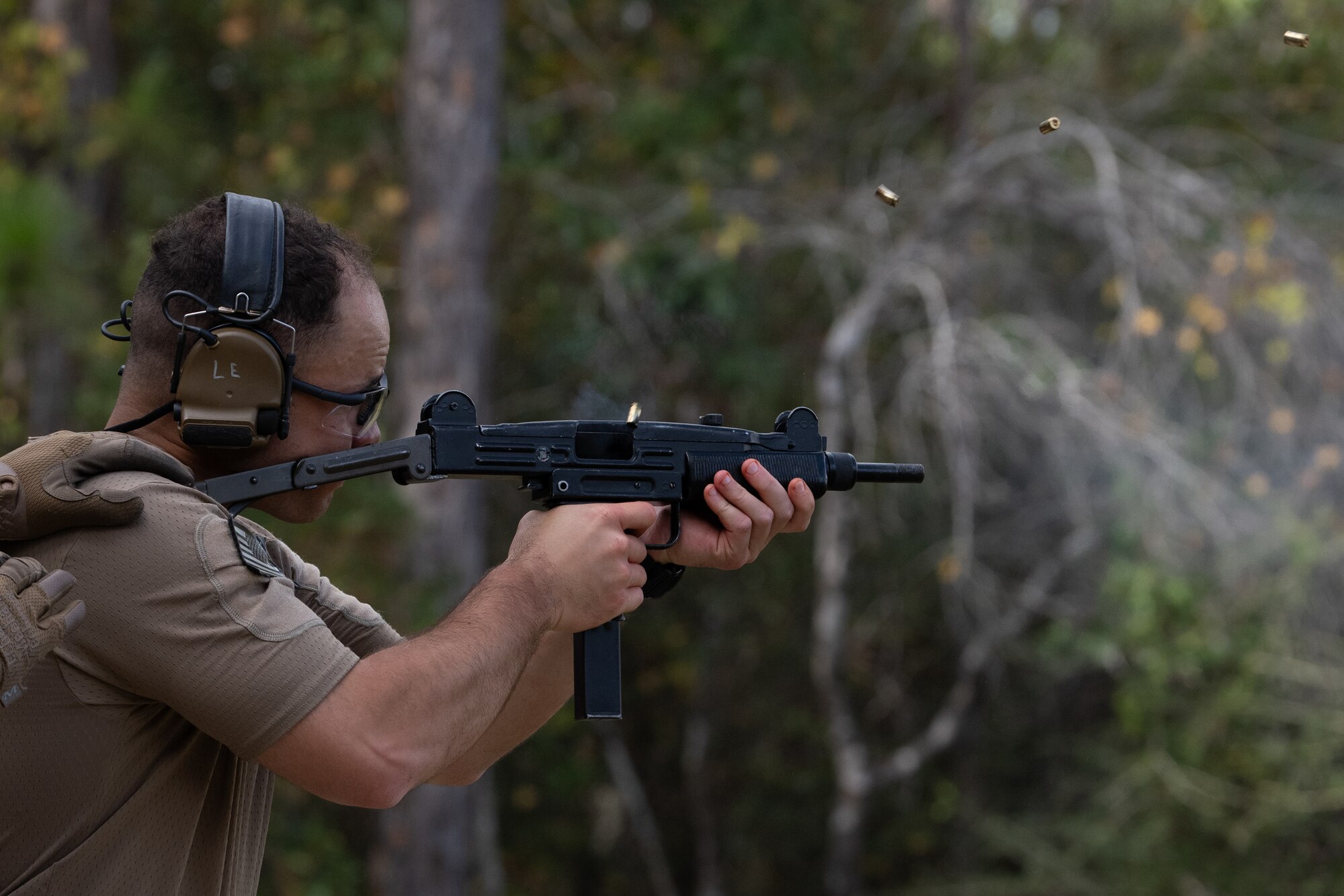 A U.S. Air Commando, a contestant of the Service Member of the Year competition, aims at a target at Hurlburt Field, Florida, Oct. 29, 2024.