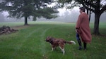 Woman with her dog.