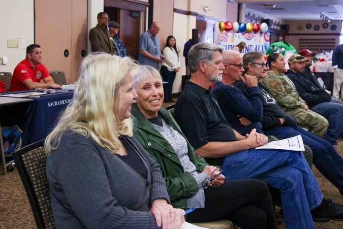 Veteran retirees observe the commencement ceremony for Beale’s annual Retiree Appreciation Day at Beale Air Force Base, Nov. 7, 2024.