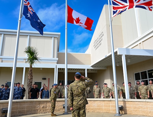 Canada raises their flag