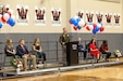 U.S. Army Reserve Brig. Gen. Michael Shanley, Commanding General, 85th U.S. Army Reserve Support Command, gives remarks to the audience at Waller High School during their 41st Annual Veterans program, November 11, 2024. Waller High School has honored and celebrated U.S. veterans for 41 years. U.S. Army Reserve Brig. Gen. Michael Shanley, Commanding General, 85th U.S. Army Reserve Support Command, was the keynote speaker for the ceremony.
(U.S. Army Reserve photo by Staff Sgt. 1st Class Edgar Valdez)