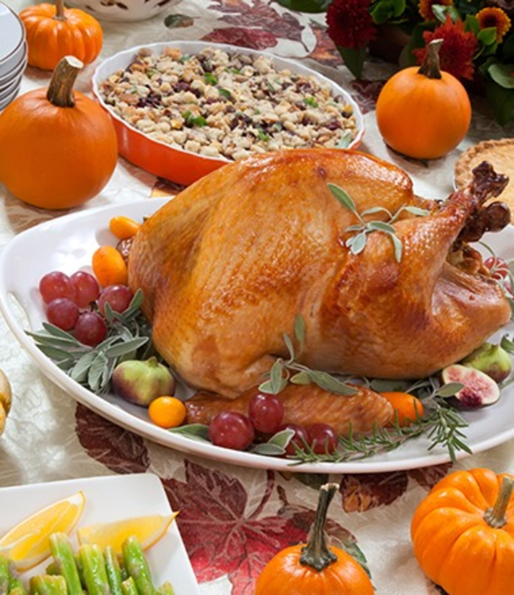 Members of the Arnold Air Force Base Fire and Emergency Services team at Arnold AFB, Tenn., are urging base colleagues to be aware of fire risks associated with preparing Thanksgiving meals and to keep safety in mind during the holiday. (National Fire Protection Association photo)